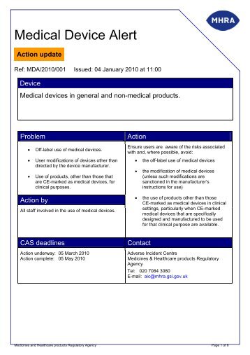 Medical Device Alert (FINAL) - Medicines and Healthcare products ...