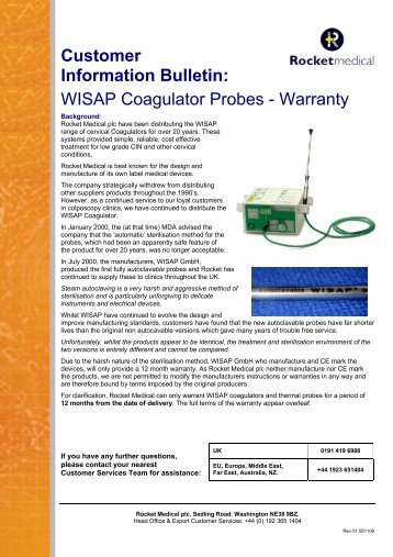 WISAP Coagulator Probes - Rocket Medical plc