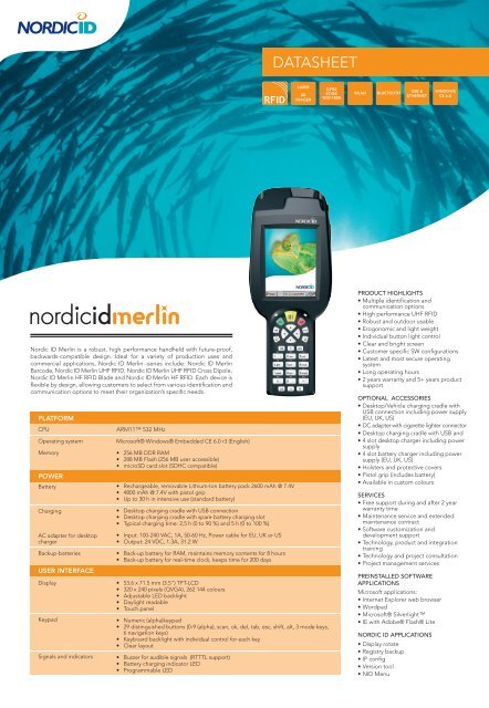 DATASHEET - Streckkod System AB