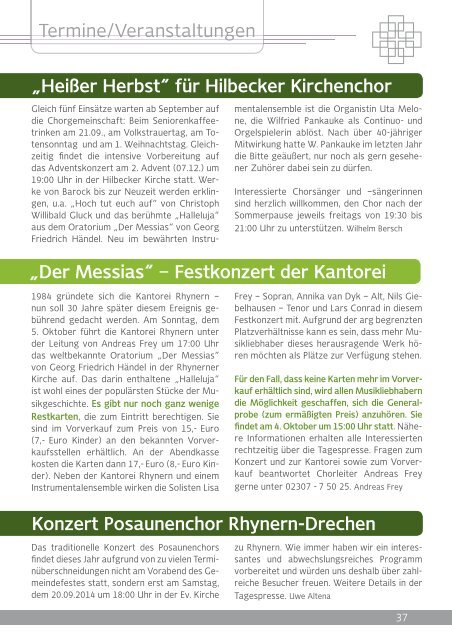 Evangelische Emmaus-Kirchengemeinde Hamm September - November 2014