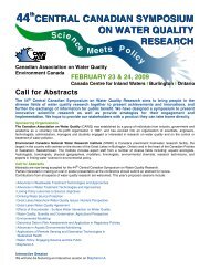 central canadian symposium on water quality research central ...