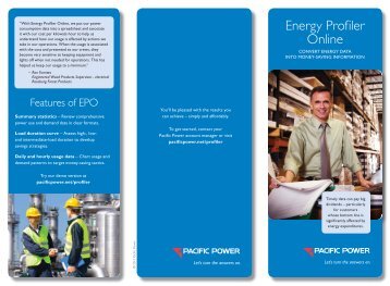 Energy Profiler Online Brochure - Pacific Power