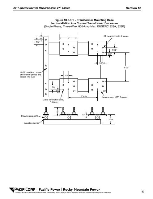 2011 Electric Service Requirements Manual, 2nd - Pacific Power