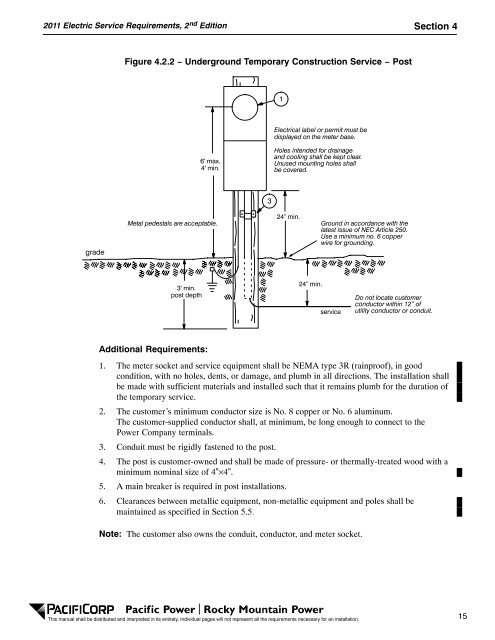 2011 Electric Service Requirements Manual, 2nd - Pacific Power