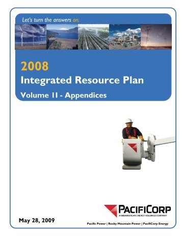 2008 PacifiCorp Integrated Resource Plan ... - Pacific Power