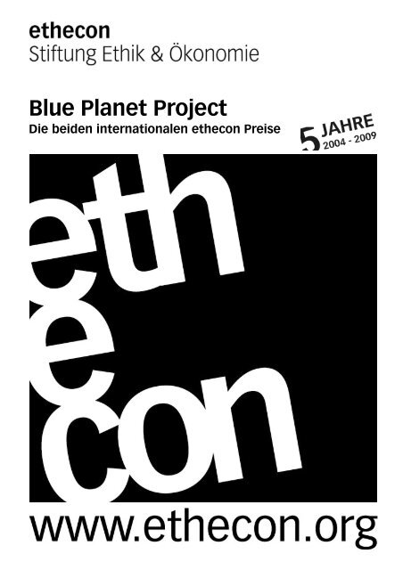 Das Internationale ethecon Blue Planet Project