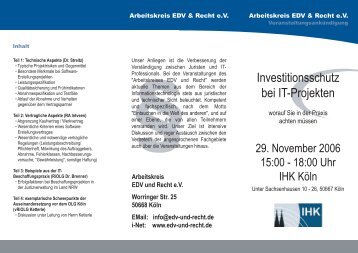 Investitionsschutz bei IT-Projekten - Streitz Consult GmbH