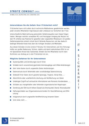 Produktblatt IT-Sicherheit - Streitz Consult GmbH