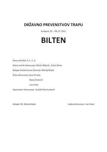 DP trap vse kategorije - Strelska zveza Slovenije