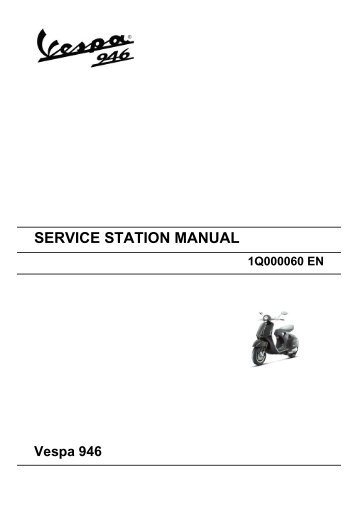 SERVICE STATION MANUAL VESPA 946