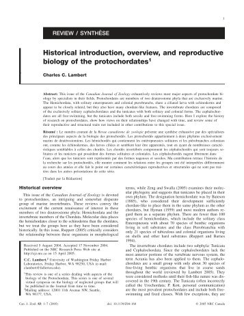 Historical introduction, overview, and reproductive biology of the ...