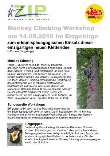 ZIP Flyer Monkey Climbing Workshop Pockau 8.11.08