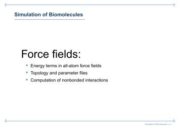 Force fields: Parameter file - Strodel.info