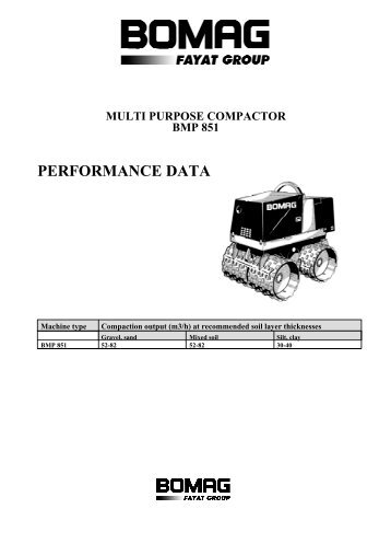 Bomag BMP 851 Spec - Hawes Plant And Tool Hire