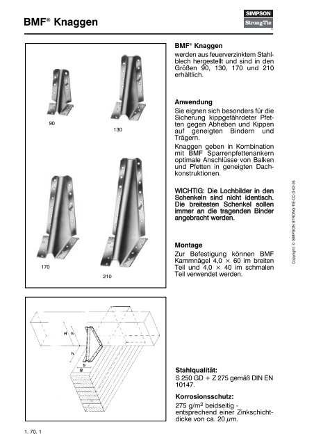 BMFÂ® Knaggen Typ 210 - Simpson Strong-Tie