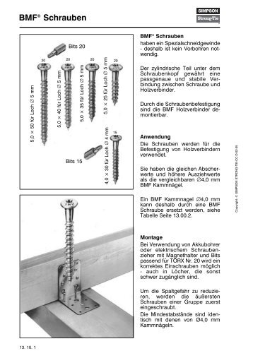 BMFÂ® Schrauben - Simpson Strong-Tie