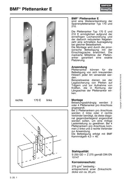 BMFÂ® Pfettenanker E - Simpson Strong-Tie