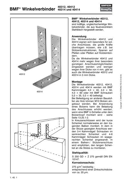 BMFÂ® Winkelverbinder - Simpson Strong-Tie