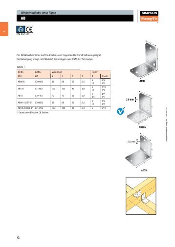 AB70 Winkelverbinder.pdf - Simpson Strong-Tie