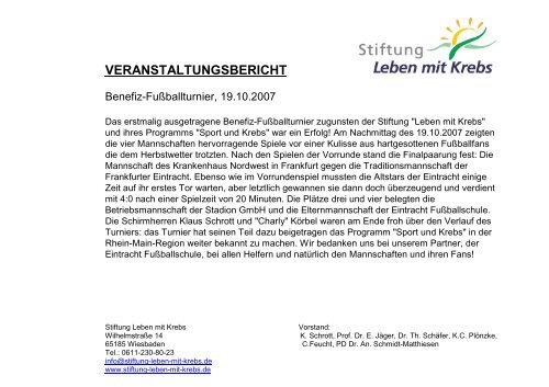 Bericht - Leben mit Krebs