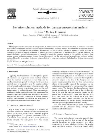 Iterative solution methods for damage progression analysis