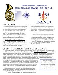 information and orientation - Eau Gallie High School Band