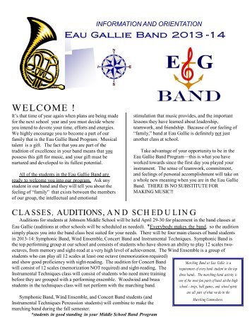 information and orientation - Eau Gallie High School Band