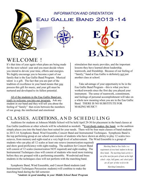 information and orientation - Eau Gallie High School Band