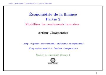 Econometrie de la finance
