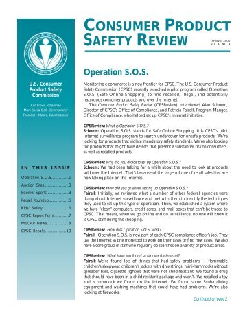 Consumer Product Safety Review -Spring 2000 - CPSC