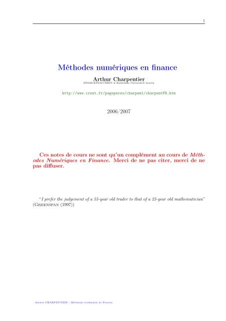 MÃ©thodes numÃ©riques en finance