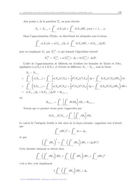 Méthodes numériques en finance