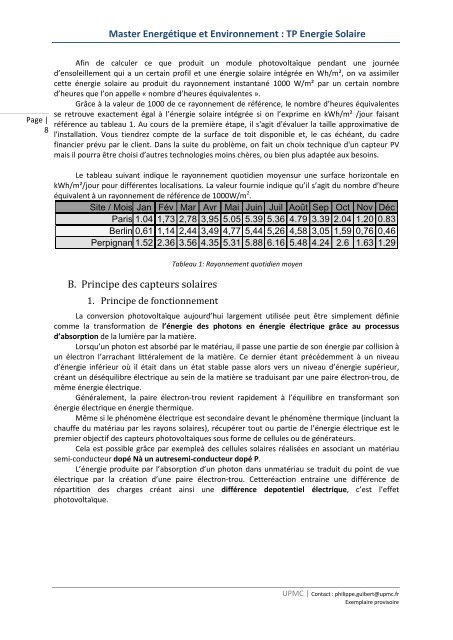 Master EnergÃ©tique et Environnement : TP Energie Solaire