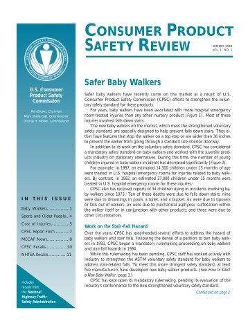 Consumer Product Safety Review - Summer 1998 - CPSC
