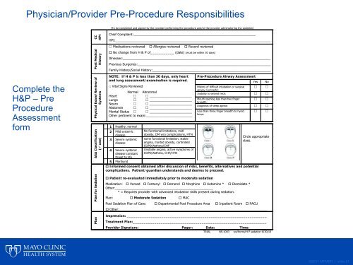 Moderate Sedation Presentation - Mayo Clinic Health System