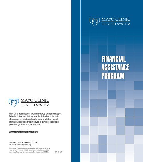 Financial Assistance Brochure Mayo Clinic Health System Financial Assistance Brochure Mayo Clinic Health System