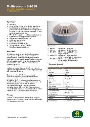 Multisensor - BH-220 - Autronica - Autronica Fire and Security AS