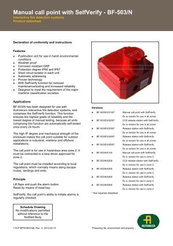 BF-503/N - Autronica Fire and Security