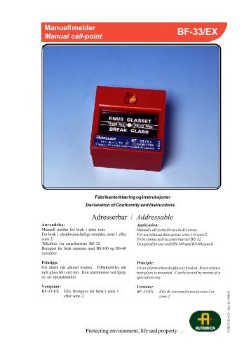 BF-33/EX - Autronica - Autronica Fire and Security AS