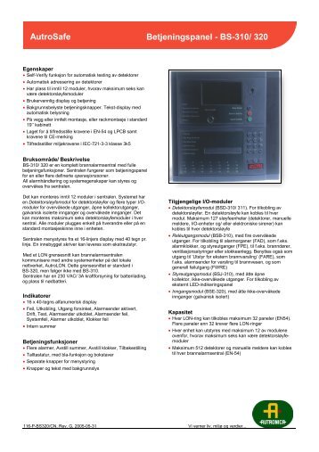 BS-310/ 320 - Autronica - Autronica Fire and Security