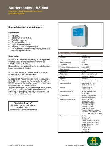 Barriereenhet - BZ-500 - Autronica - Autronica Fire and Security