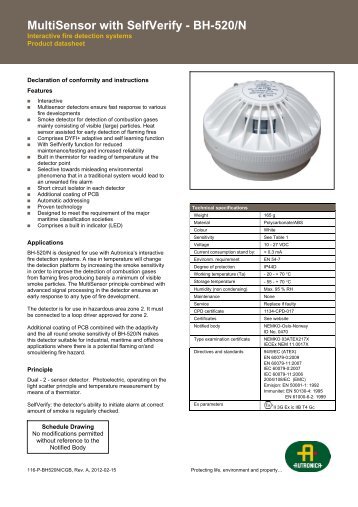 MultiSensor with SelfVerify - BH-520/N - Autronica Fire and Security