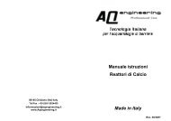Manuale istruzioni Reattori di Calcio Made in Italy - aquarium line
