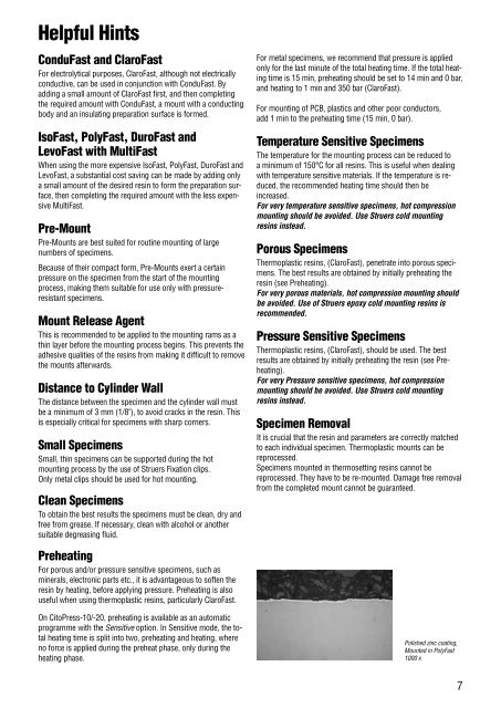 Application Guide for Hot Mounting Anwendungshilfen fÃ¼r ... - Struers