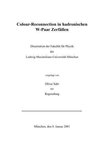 Colour-Reconnection in hadronischen W-Paar Zerf¨allen