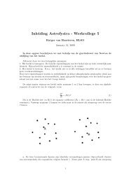 Inleiding Astrofysica - Werkcollege 5