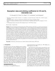 Desorption rates and sticking coefficients for CO and N2 interstellar ...