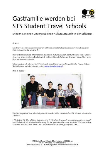 Gastfamilie werden bei STS Student Travel Schools