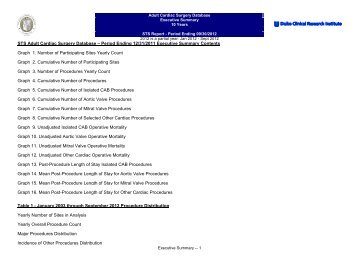 2012 Harvest 4 - Executive Summary Adult Cardiac Surgery Database