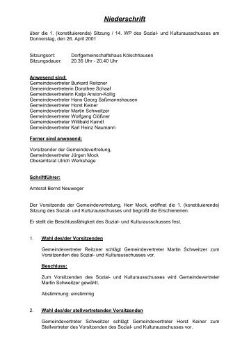 Niederschrift - Ehringshausen